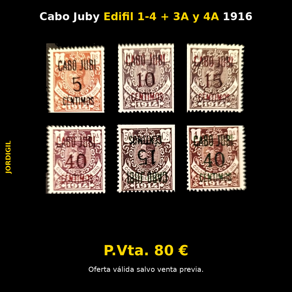 Cabo Juby · Edifil 1-4 + 3A y 4A